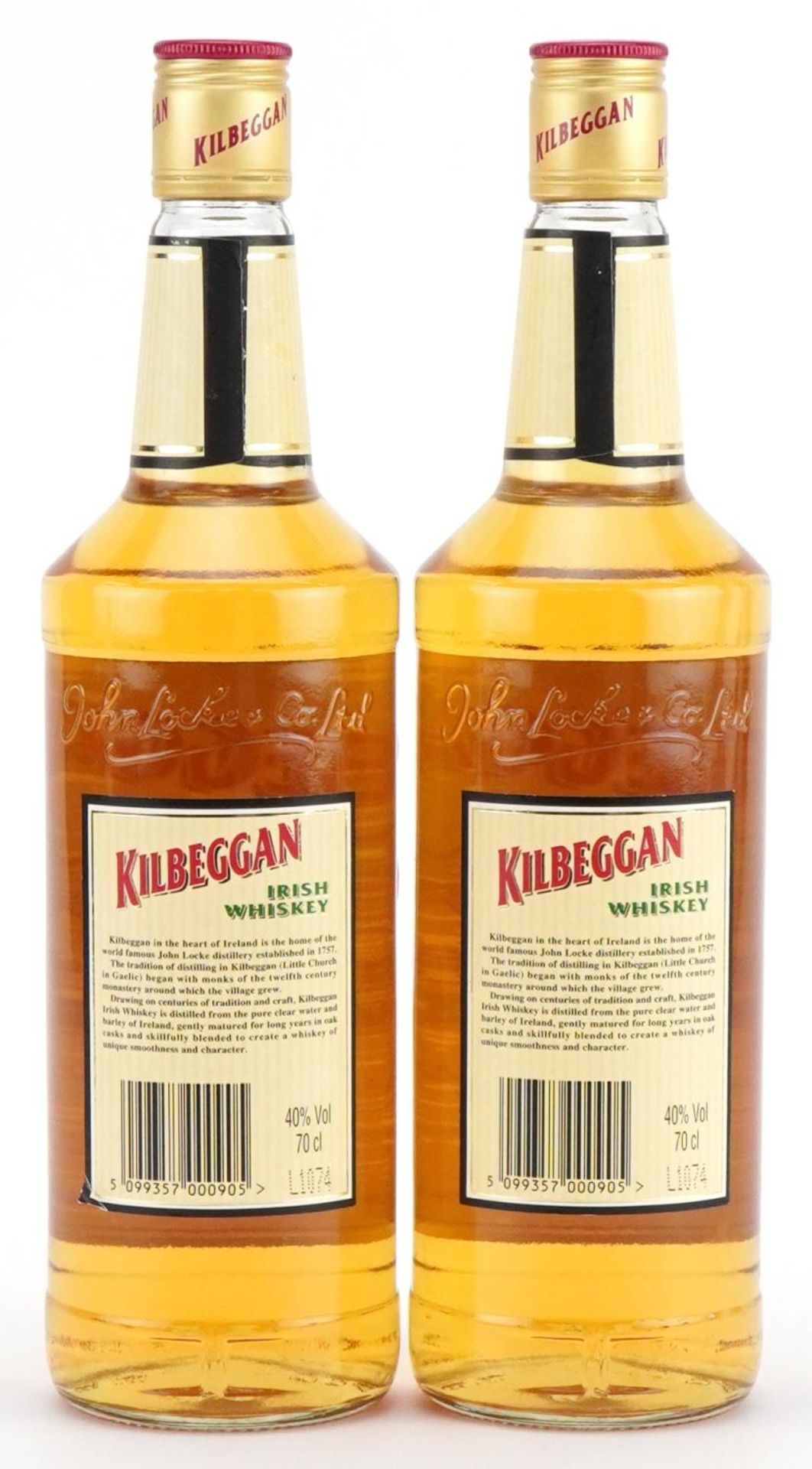 Two bottles of Kilbeggan Irish whisky, John Locke & Co Ltd : For further information on this lot - Image 2 of 2