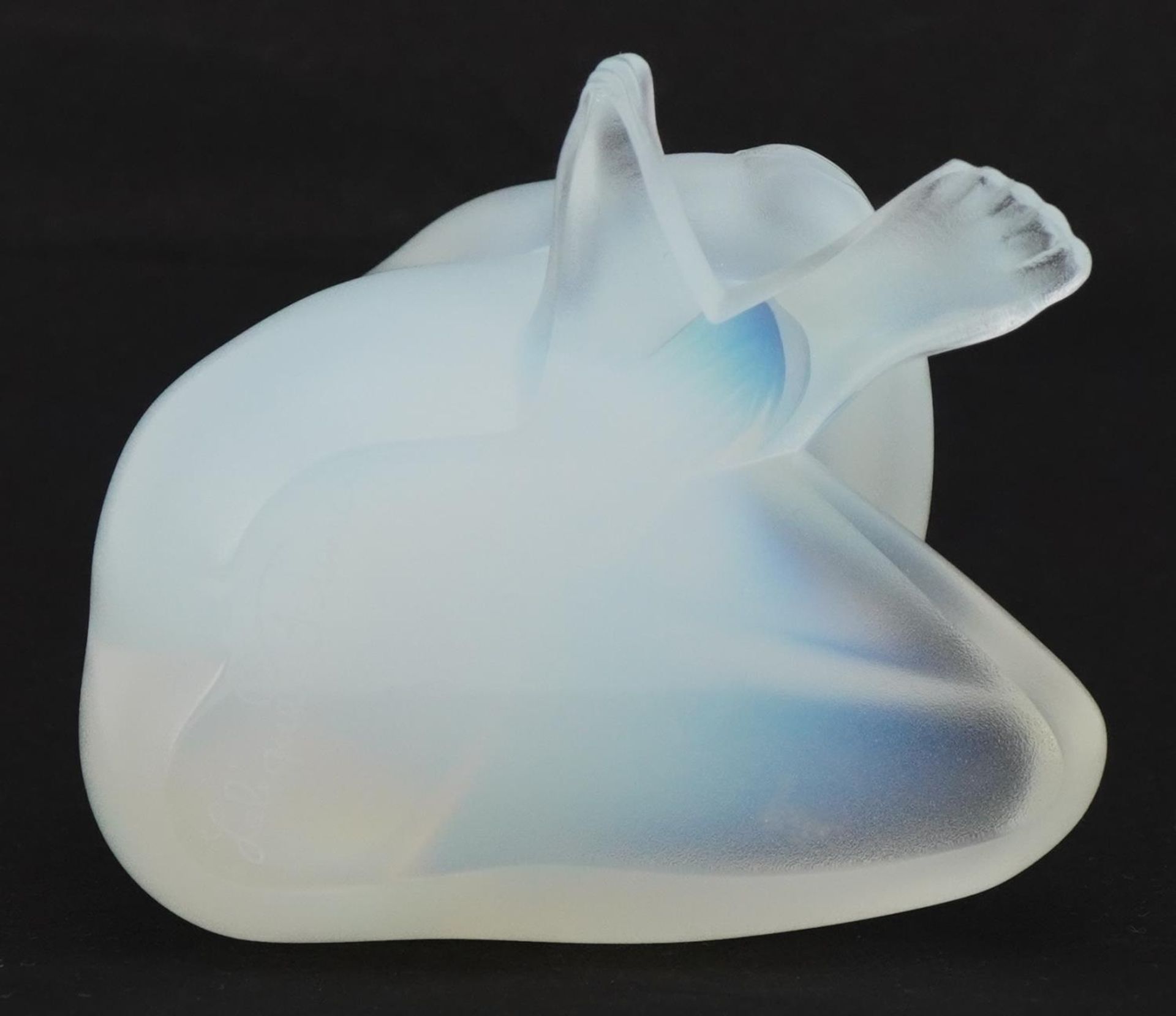 Lalique, French opalescent glass Nu Sage statuette with fitted box, etched Lalique France, 7.5cm - Image 4 of 5