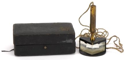 19th century brass mounted prism by Ovendorf & Seidel Reichenbach housed in a velvet lined leather