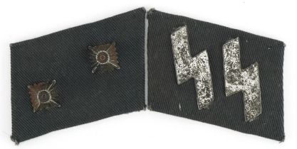 Pair of German Third Reich SS Latvian Volunteers collar patches to Oberscharfuhrer : For further