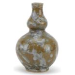 Chinese porcelain splashed double gourd vase having a green and grey glaze, 17cm high : For
