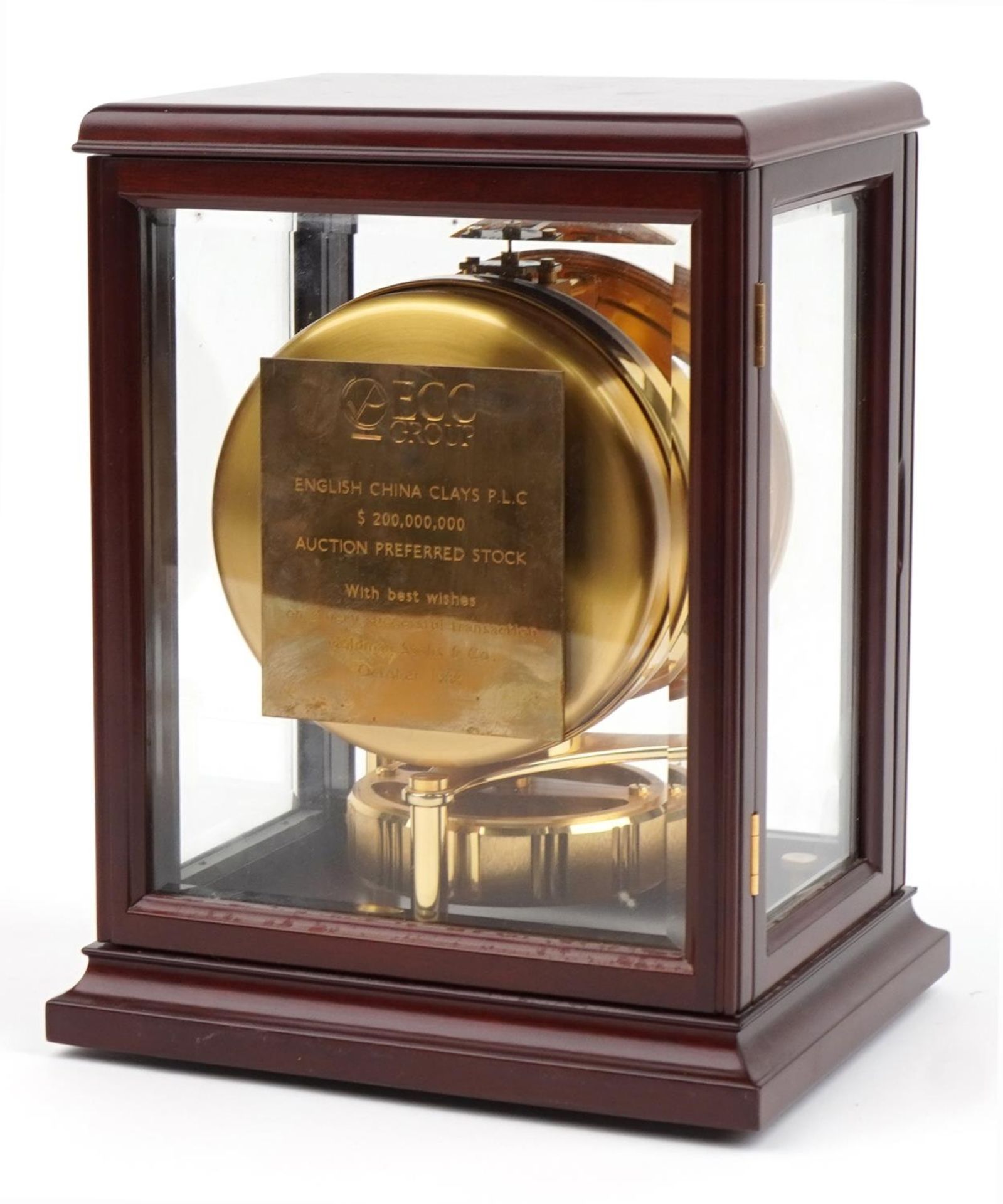 Jaeger LeCoultre, Atmos clock housed in a glazed mahogany case with bevelled glass with Asprey's box - Image 6 of 7
