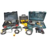 Electric power tools including DeWalt drills Bosch and Makita hammer drills : For further