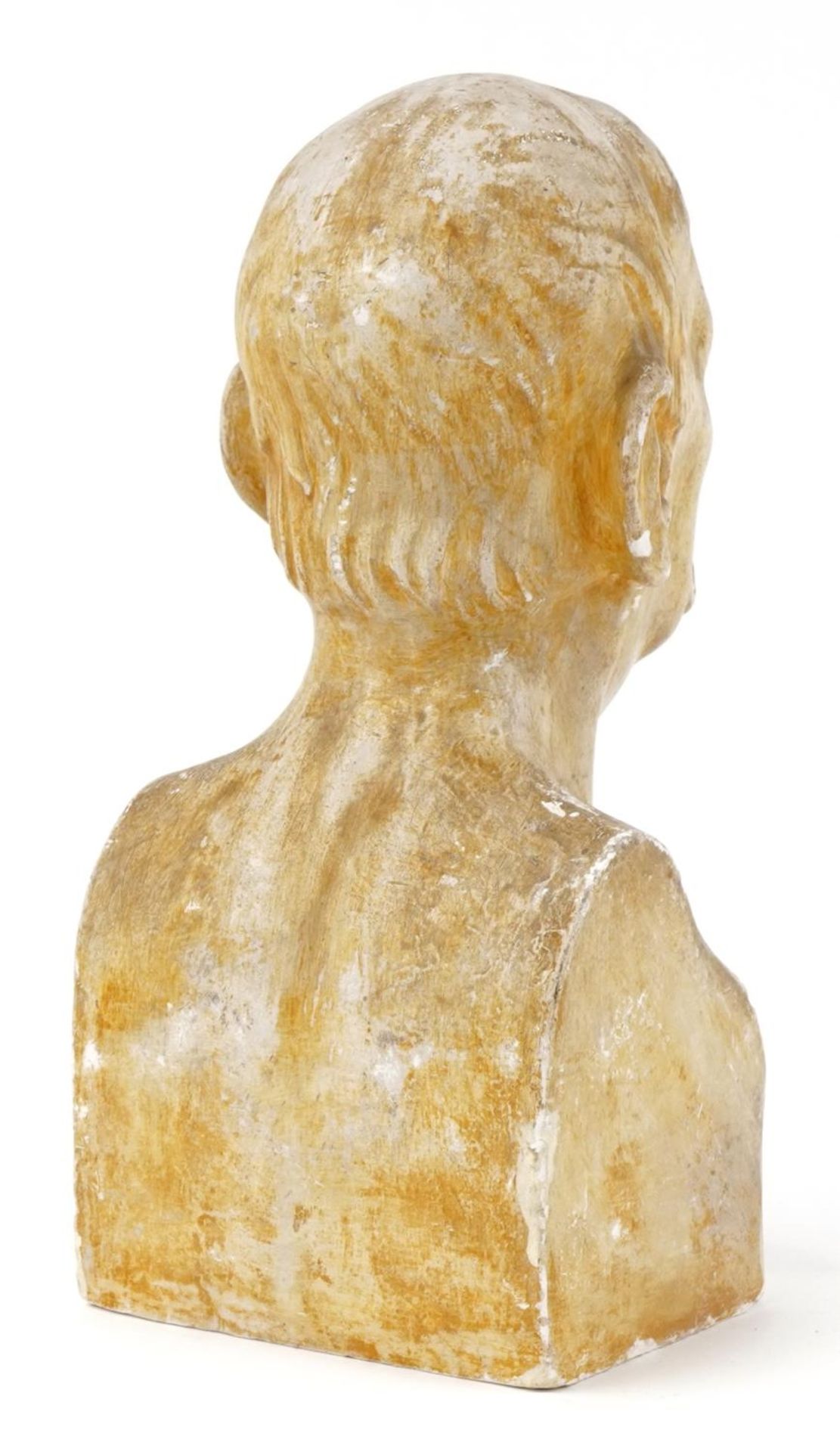 After F Rivero, plaster bust of Galdos, 31cm high : For further information on this lot please visit - Image 3 of 4
