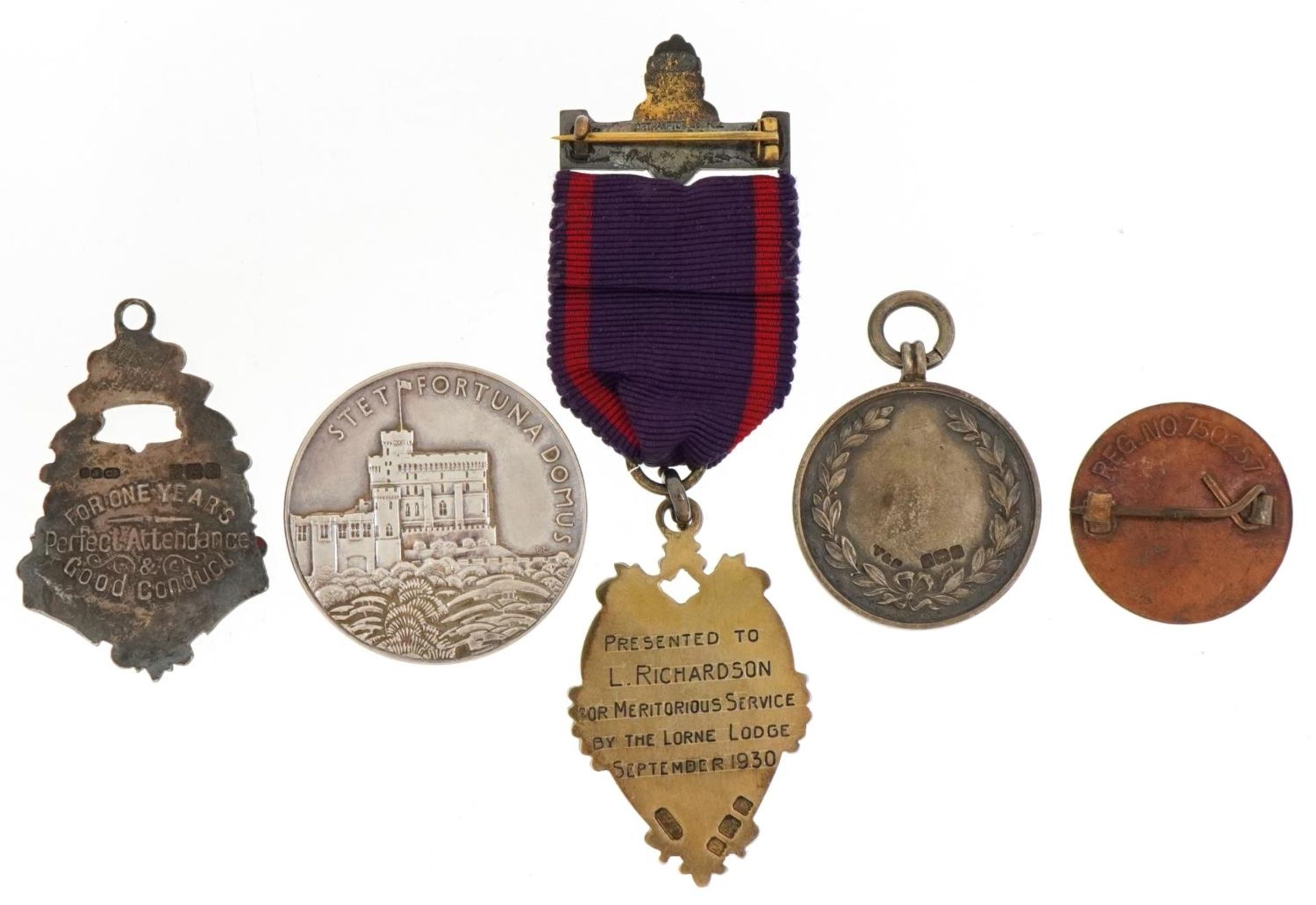 Sundry items including silver and enamel masonic jewel, silver London Football Association - Image 3 of 3