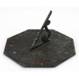 17th century bronze sundial Unesuffed 1649, 18cm in diameter : For further information on this lot
