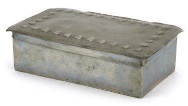 Archibald Knox for Liberty & Co, Arts & Crafts Tudoric pewter casket with hinged lid impressed