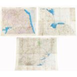 Three military interest RAF Ordnance Survey aeronautical maps of England and Wales including The