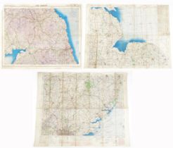 Three military interest RAF Ordnance Survey aeronautical maps of England and Wales including The