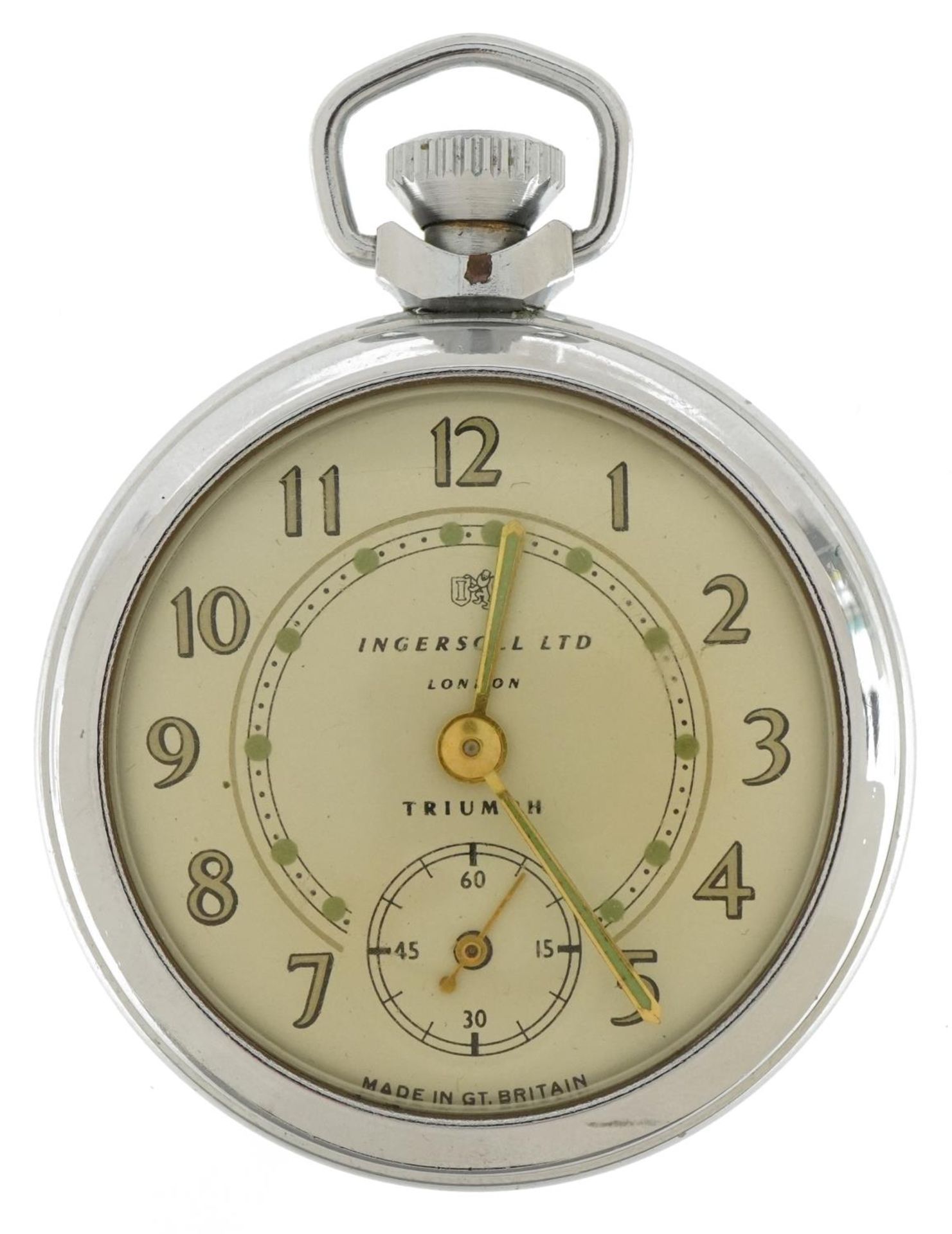 Ingersoll, gentlemen's Ingersoll Triumph open face pocket watch, 51mm in diameter : For further