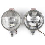 Pair of vintage automobilia interest Lucas FT/LR6 headlamps, each 20cm high : For further