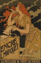 After Eugene Grasset - Encre L Marquet, French Art Nouveau lithograph in colour, indistinctly