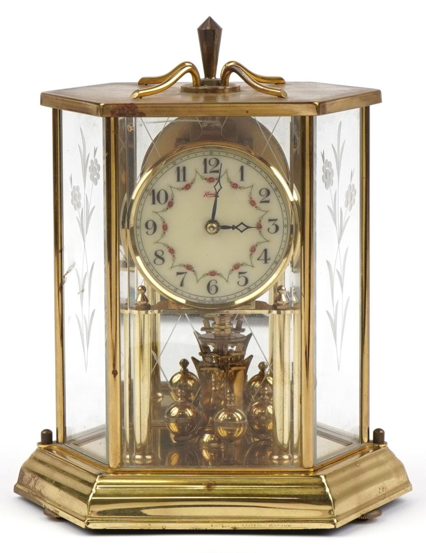 Kundo brass cased anniversary clock with bevelled glass panels, 25.5cm high : For further - Image 2 of 4