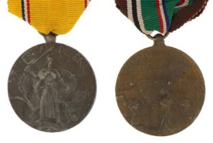 Two American military interest medals comprising European-African-Middle-Eastern Campaign and