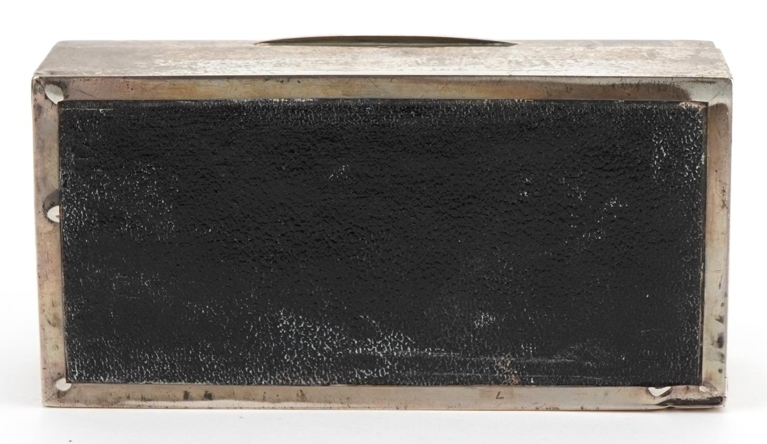 Padgett & Braham Ltd, Art Deco silver cigar box, the hinged lid with engine turned decoration, - Image 6 of 6