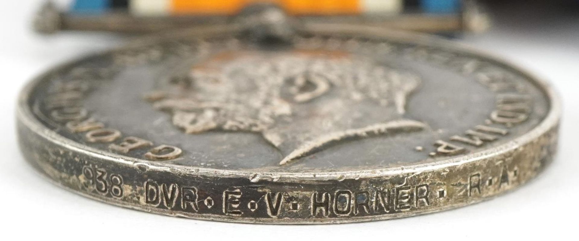 British military World War I three medal group including pair awarded to 938DVR.E.V.HORNER.R.A. : - Image 4 of 6