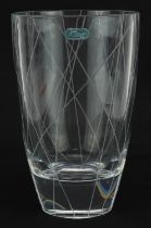 J G Durand, French etched glass vase with paper label, 20cm high : For further information on this