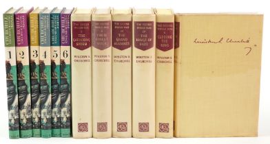 Winston Churchill hardback books comprising Second World War volumes 1-6 and The History of The