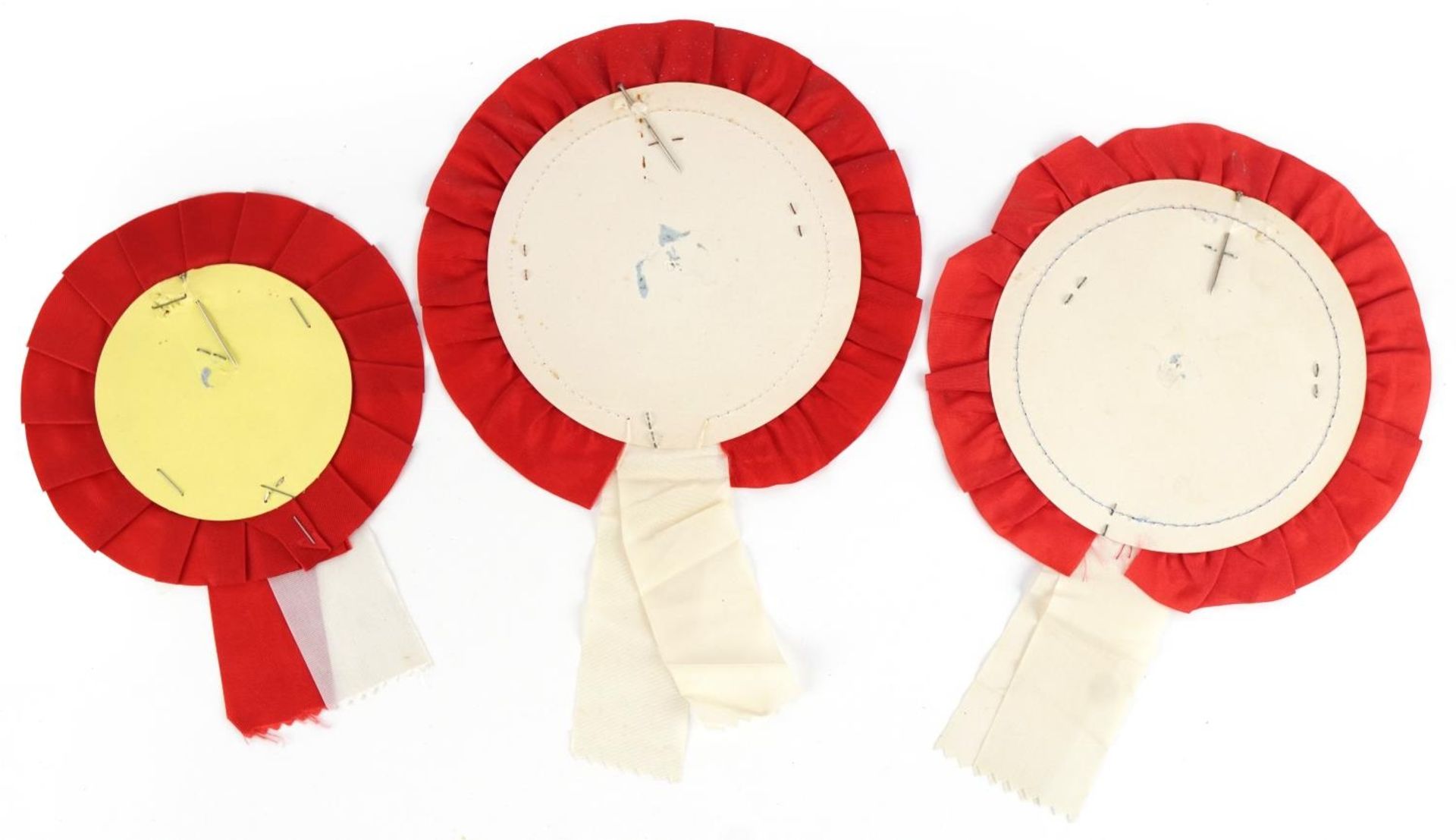 Three footballing interest Manchester United rosettes including FA Cup final at Wembley : For - Image 3 of 3