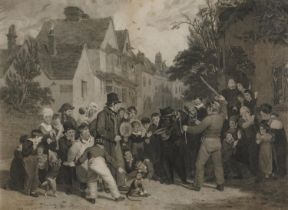 Henry Mayer - The Dancing Bear, 19th century engraving printed by W F Witherington housed in a