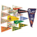 Vintage pennants including Merchant Navy Greetings from Mombasa and BP Centenary : For further