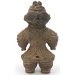 Japanese terracotta dogu figure of a pregnant woman, 29.5cm high : For further information on this