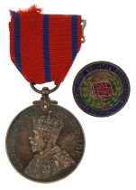 George V Metropolitan Police 1911 Coronation medal and National Fire Brigade Association lapel,