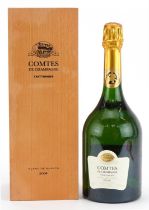 Bottle of 2006 Tattinger Comtes Blanc de Blancs Champagne with box : For further information on this
