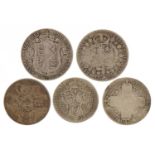 Victorian and later British coinage comprising two half crowns and two florins, total 59.9g : For