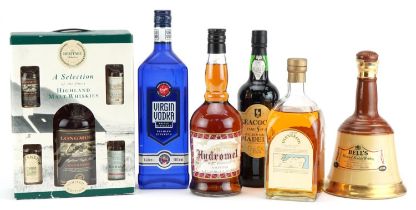 Alcohol including one litre bottle of Glenkeith aged 10 years, one litre bottle of Virgin vodka,