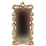 19th century style acanthus design gilt pier mirror, 50cm x 24cm : For further information on this