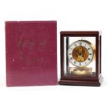 Jaeger LeCoultre, Atmos clock housed in a glazed mahogany case with bevelled glass with Asprey's box