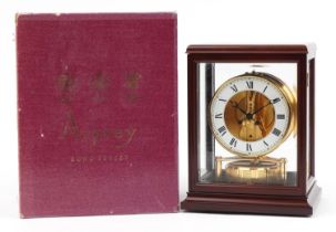 Jaeger LeCoultre, Atmos clock housed in a glazed mahogany case with bevelled glass with Asprey's box