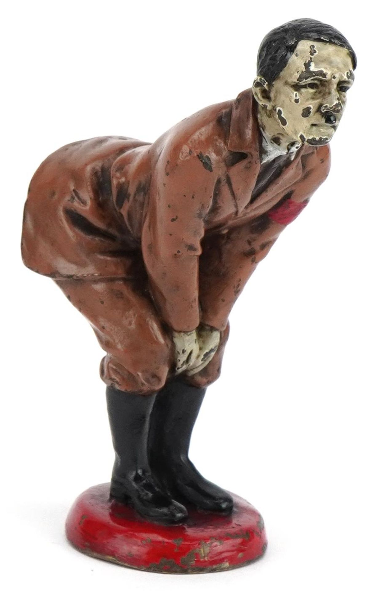 German military interest cold painted pincushion in the form of Adolf Hitler, 12cm high : For