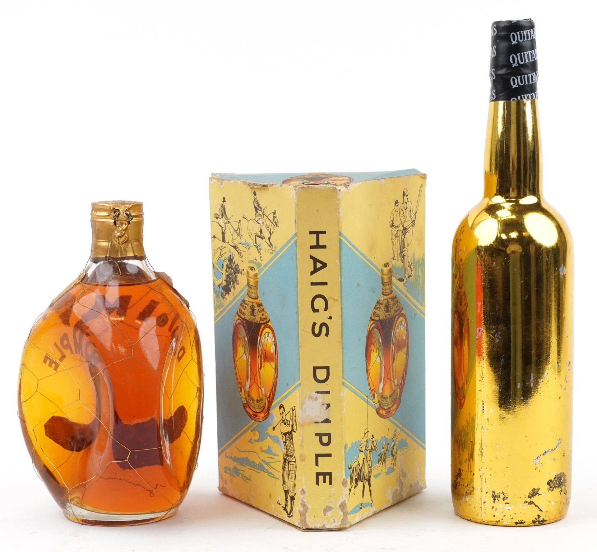 Vintage bottle of Haig's Dimple Scotch whisky and a bottle of Quitapenas Malaga wine : For further - Image 2 of 3