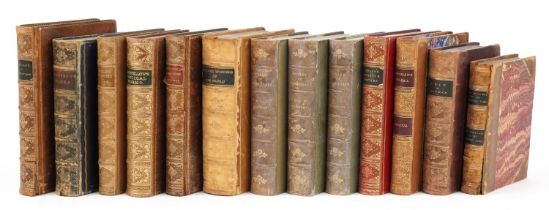 Thirteen 19th century and later hardback books including The Works of Shakespeare volumes 1, 2 and