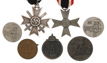 German militaria including Nuremburg Reichsparteitag table medal, rally badge and Day of Labour