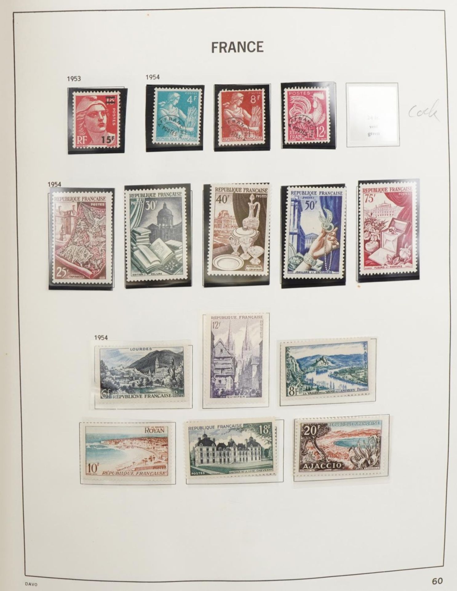 Good collection of 1940s and later French stamps arranged in an album : For further information on