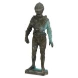 Automobilia interest cast metal car mascot in the form of a knight, 18.5cm high : For further