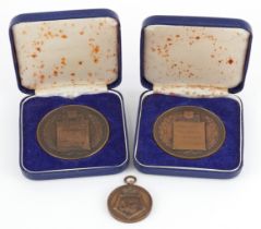 Two Stampex Trophy Contest bronze award medallions and a runner's up medal : For further information