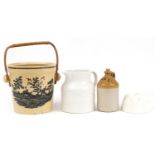 Victorian and later Agricultural interest kitchenalia including a Wedgwood pail with swing handle