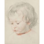 After Peter Paul Rubens - Portrait of a young child, mounted, framed and glazed, 25.5cm x 20.5cm