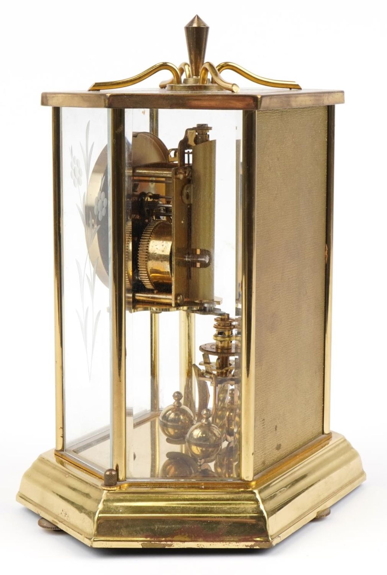 Kundo brass cased anniversary clock with bevelled glass panels, 25.5cm high : For further - Image 3 of 4