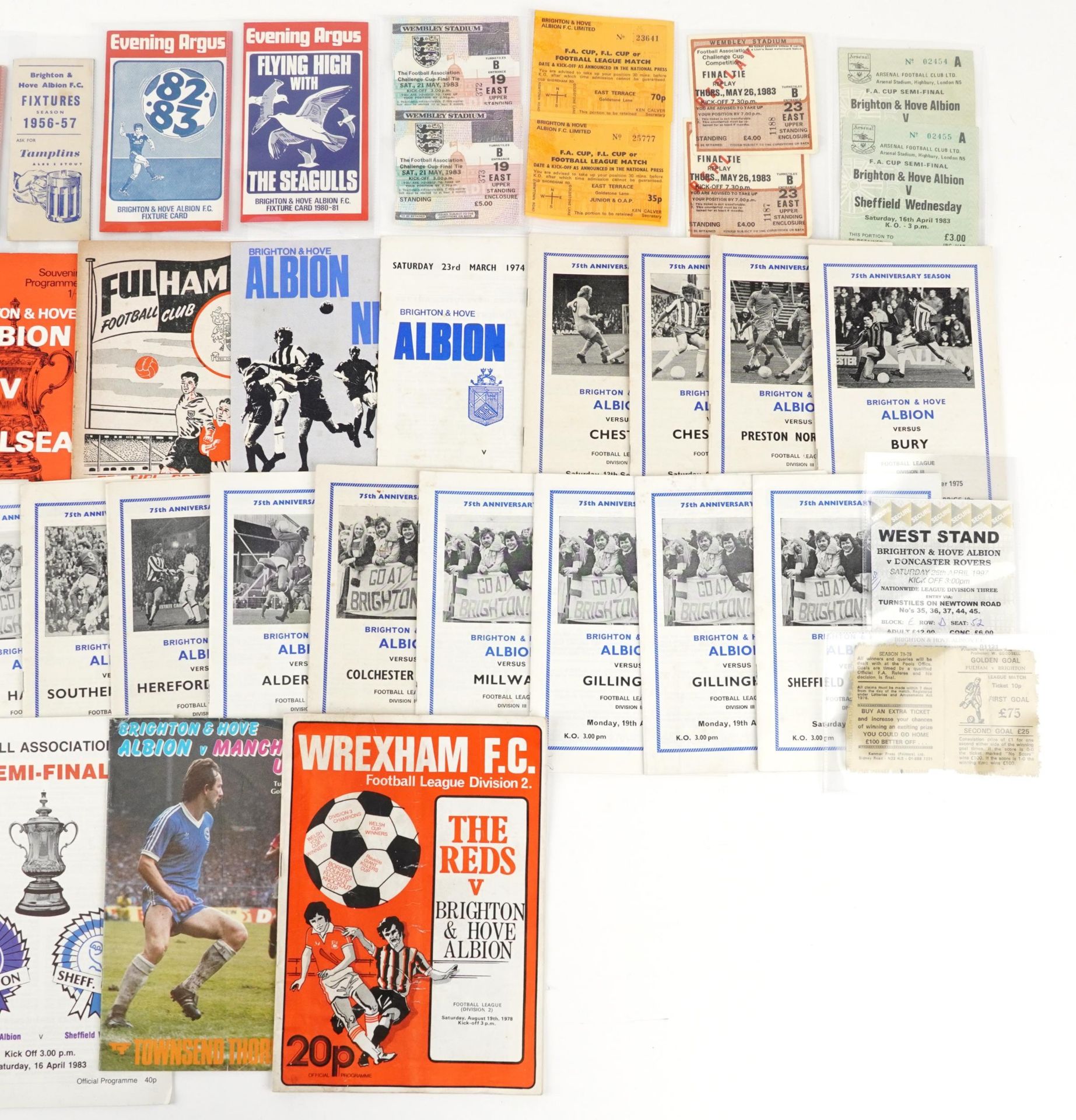 Collection of 1950s and later footballing interest Brighton & Hove Albion ephemera including fixture - Image 3 of 3
