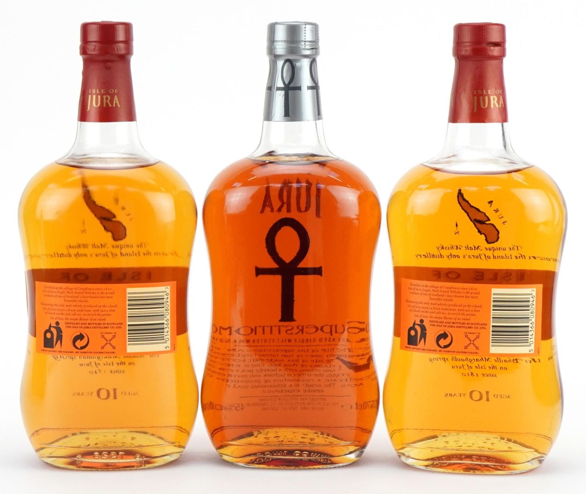 Three bottles of Iles of Jura whisky with boxes comprising two bottles aged 10 years and Rare Aged - Image 3 of 3
