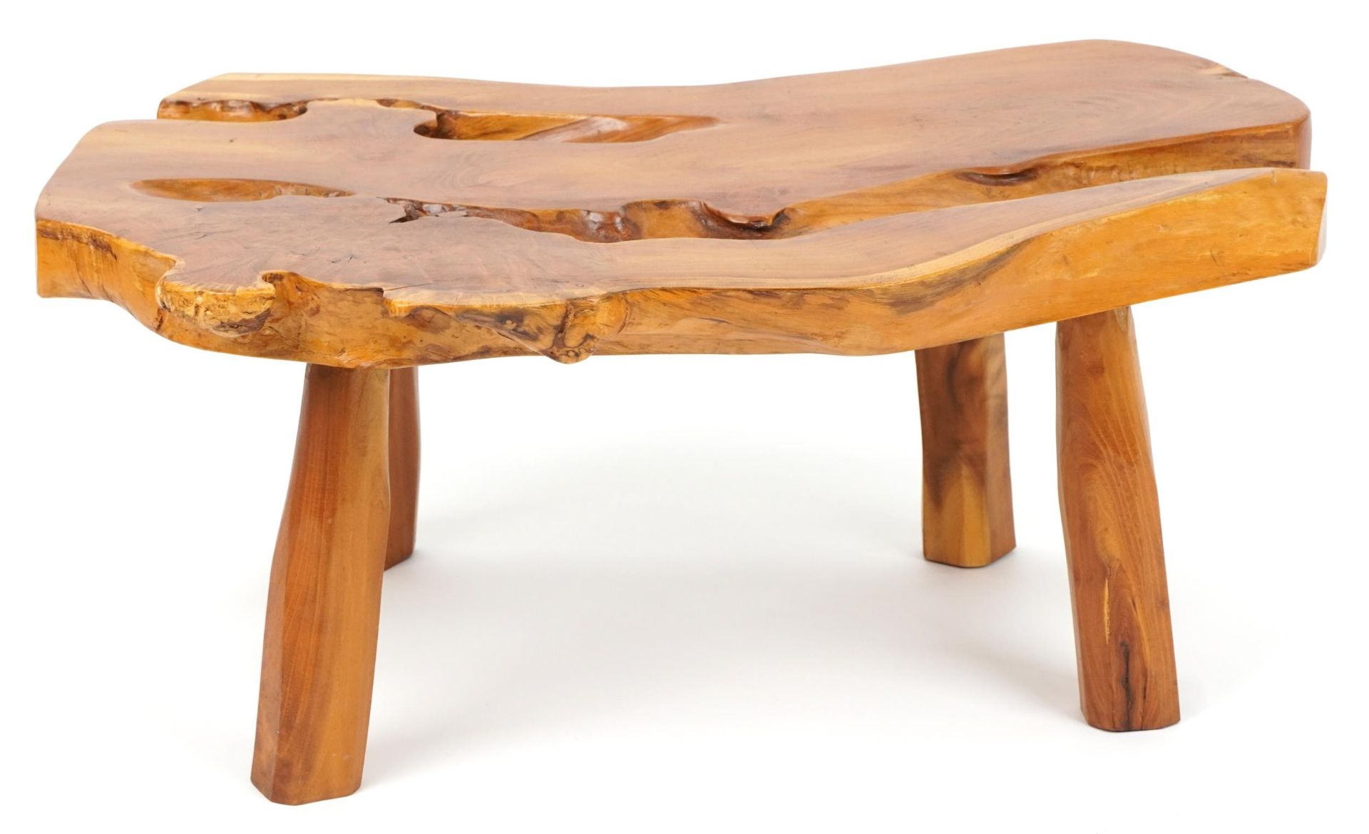 Vintage naturalistic root wood coffee table, 36.5cm H x 84cm W x 57cm D : For further information on - Image 4 of 4