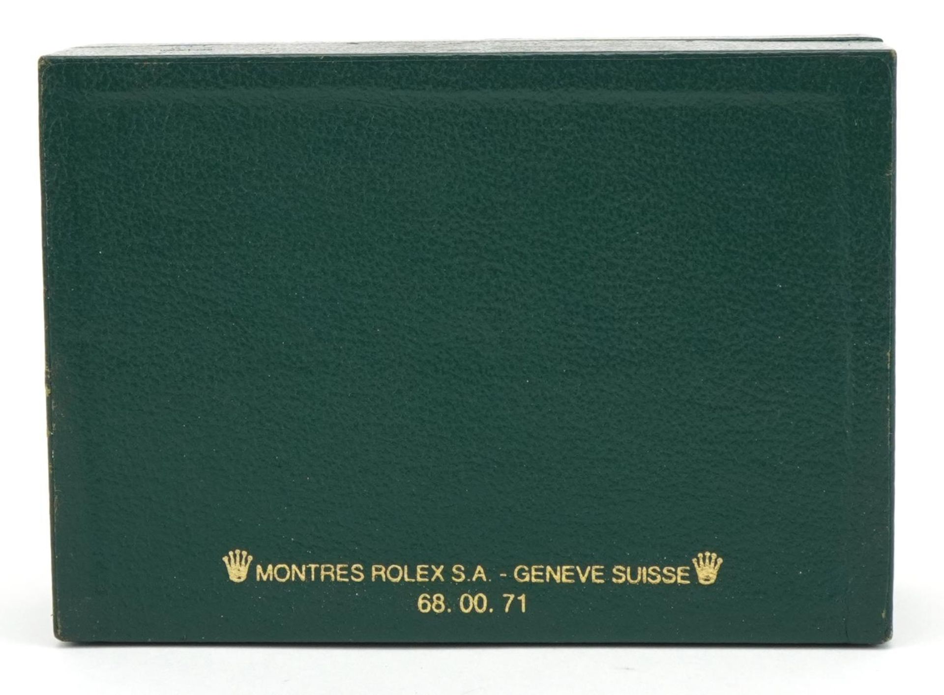 Rolex green leather wristwatch box, 14.5cm wide : For further information on this lot please visit - Image 5 of 5