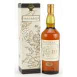 Bottle of Talisker Isle of Sky Single Malt whisky aged 10 years, with box : For further