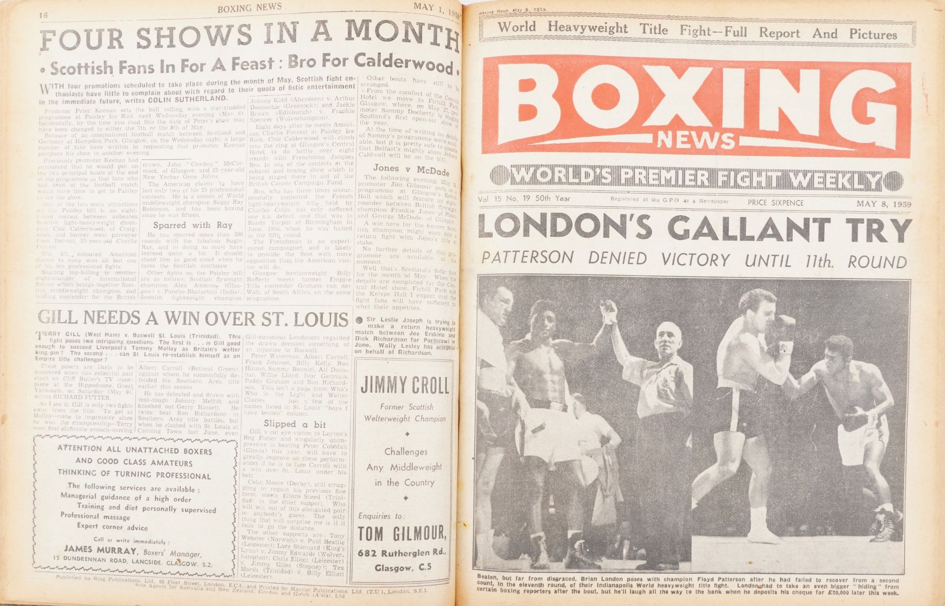 Collection of boxing ephemera including photographs and Boxing News : For further information on - Image 5 of 6