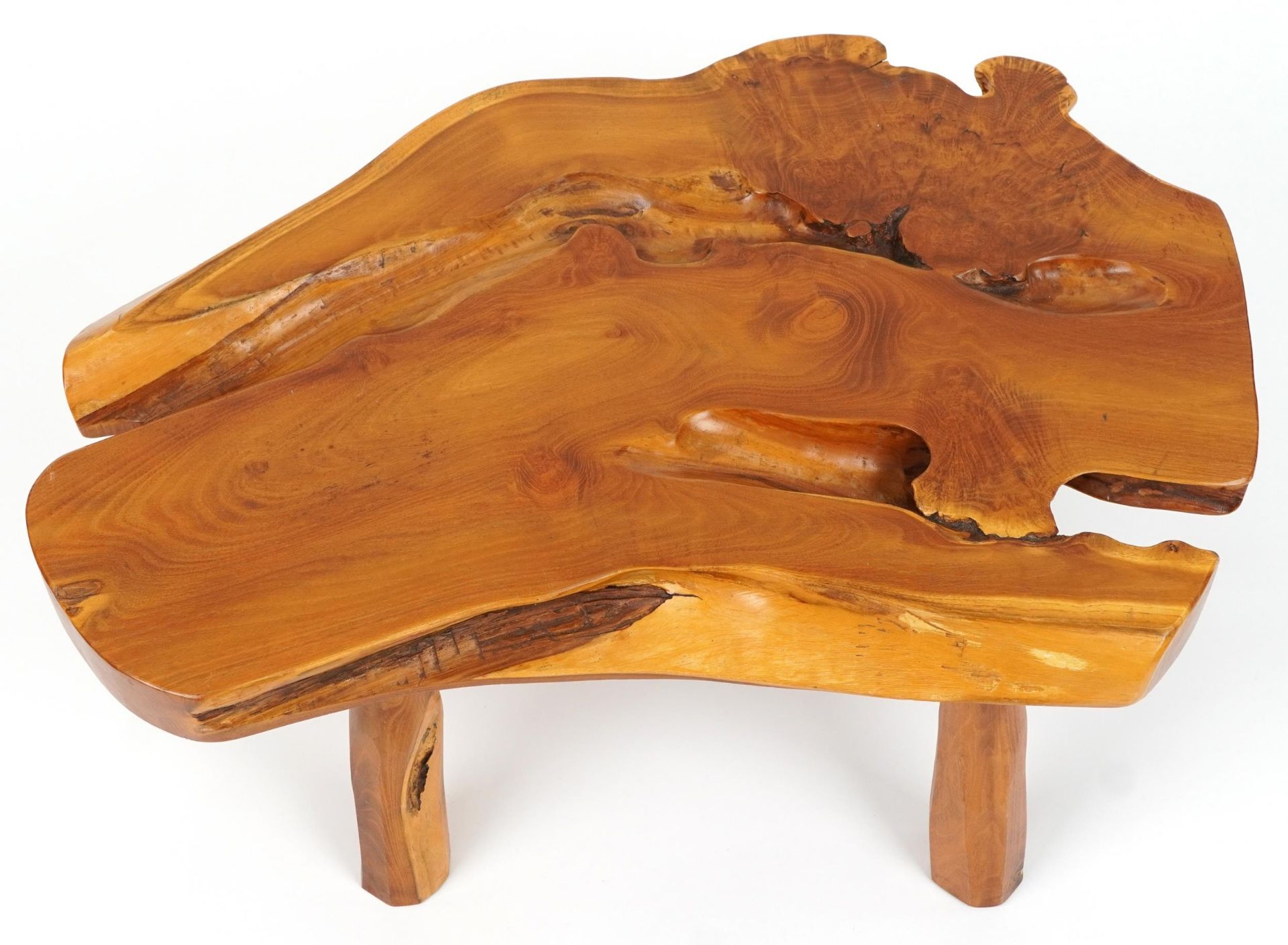 Vintage naturalistic root wood coffee table, 36.5cm H x 84cm W x 57cm D : For further information on - Image 3 of 4